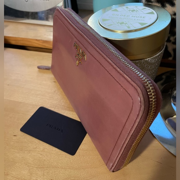 Prada Large Zip Wallet in pink Saffiano leather; EUC - Picture 7 of 16